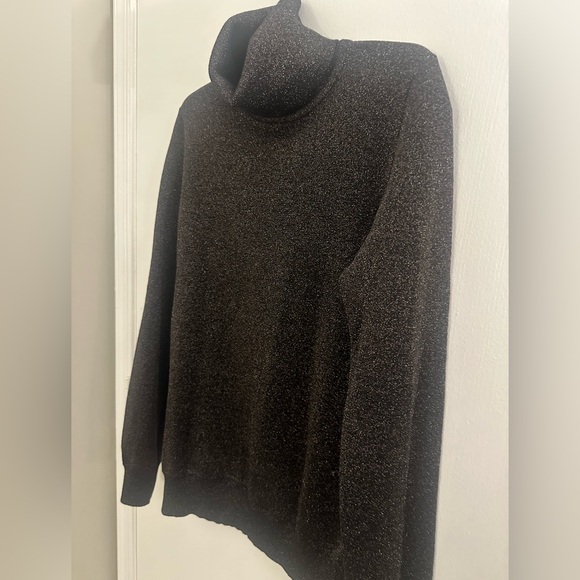 J. Crew Black Turtleneck with Gold Sparkle Detail - Picture 1 of 5
